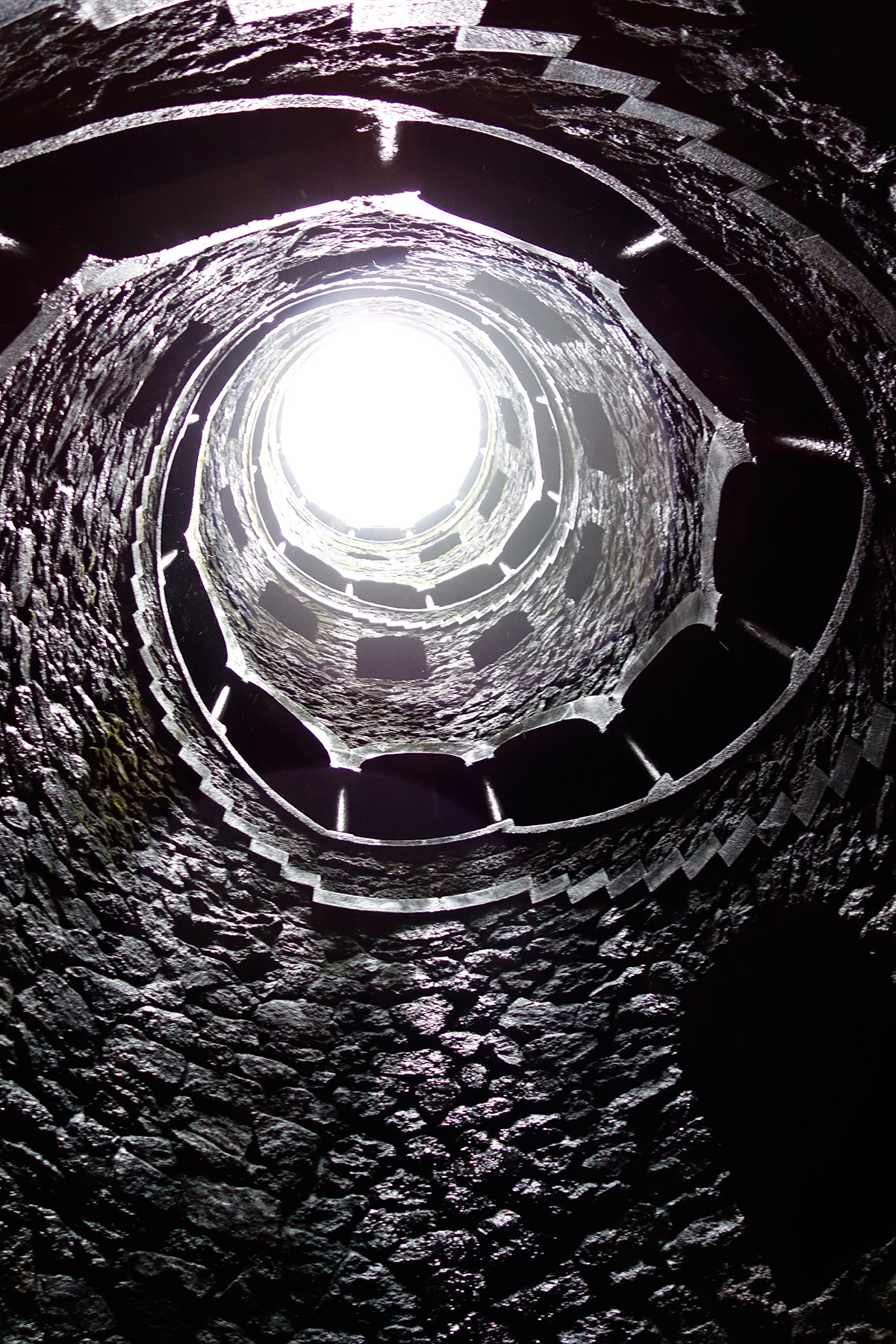 Initiation Well in the garden of Quinta da Regaleira, Sintra, Portugal.