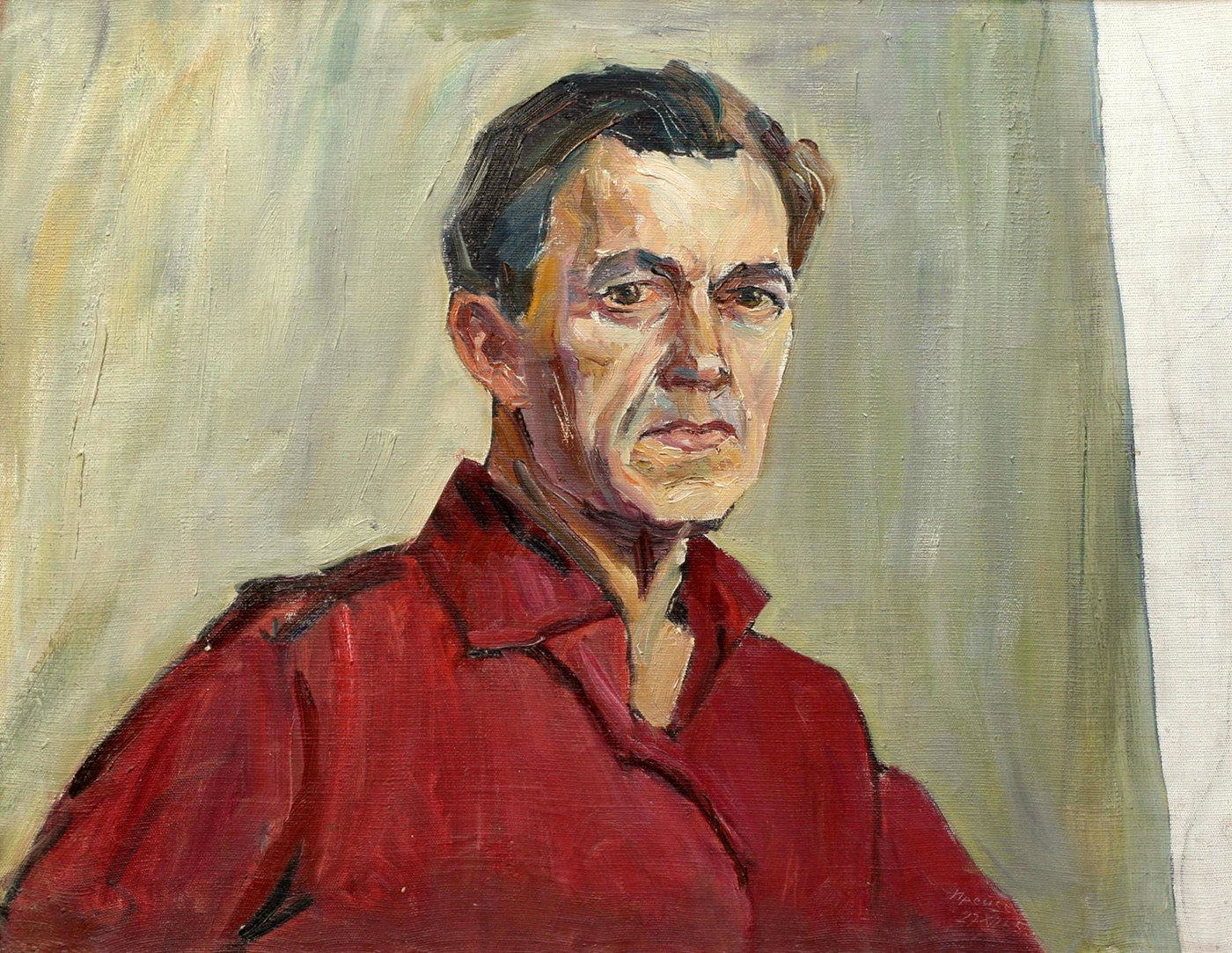 Автопортрет. Ганс Прейсс. 1965 год, холст, масло. Кемеровский музей изобразительных искусств. Россия.