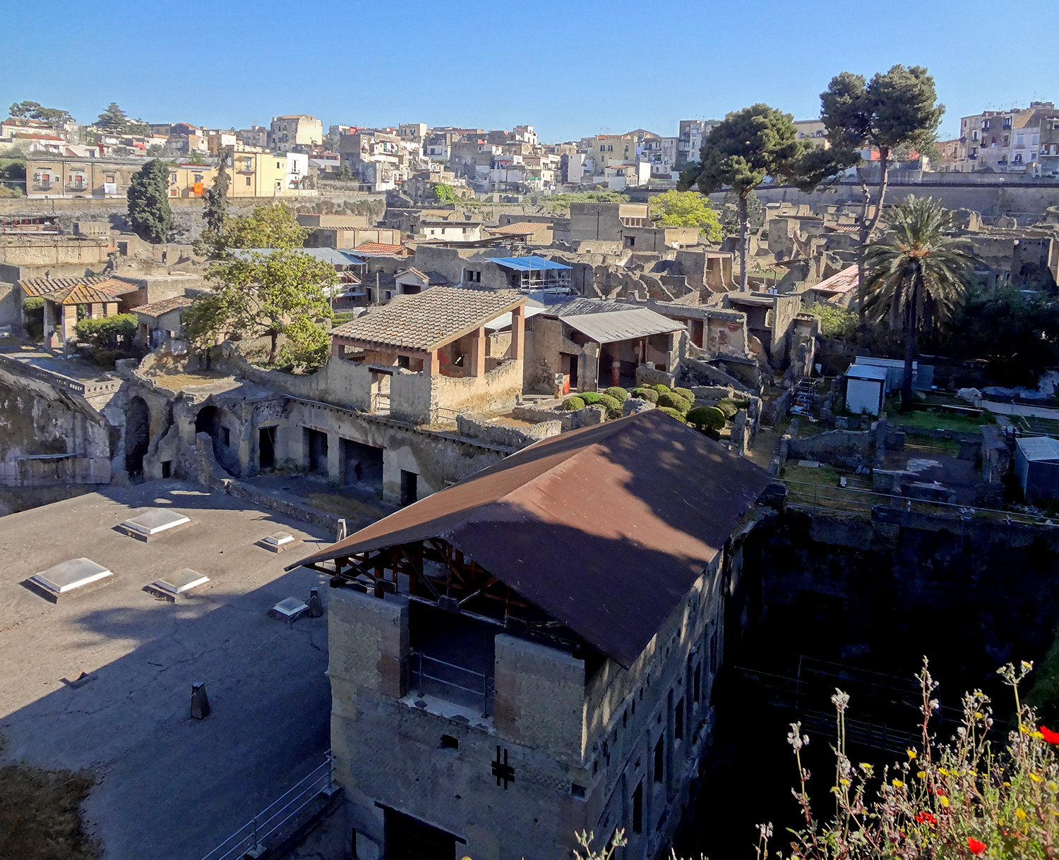 Old and new Herculaneum, Italy.