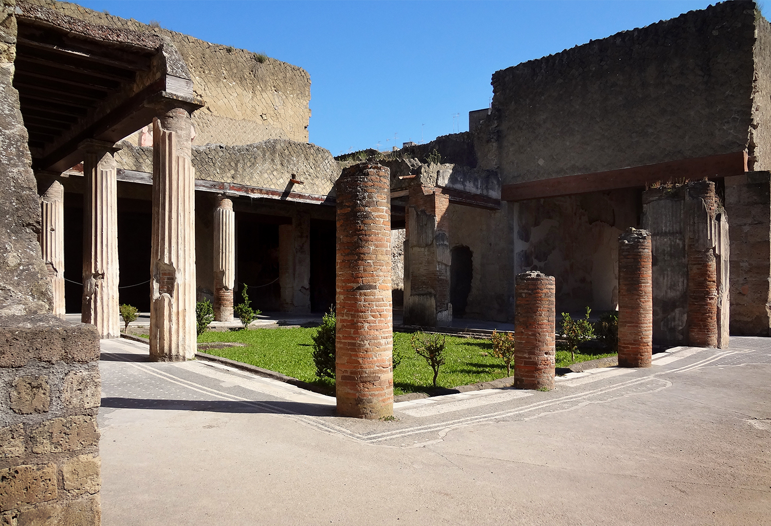 The House of the Tuscan Colonnade or Casa del Colonnato Tuscanico, Herculaneum, Italy.