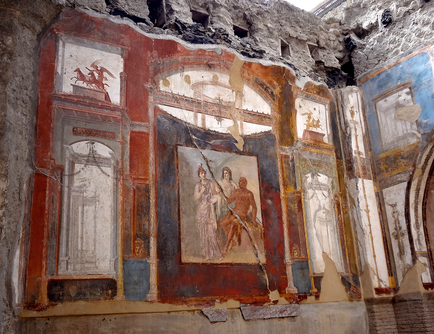 The Augustus College or Collegio degli Augustali, Herculaneum, Italy.